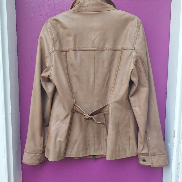 DANIER lined leather fall jacket with Zip front, L. Lovelysubtle color details - Picture 2 of 11